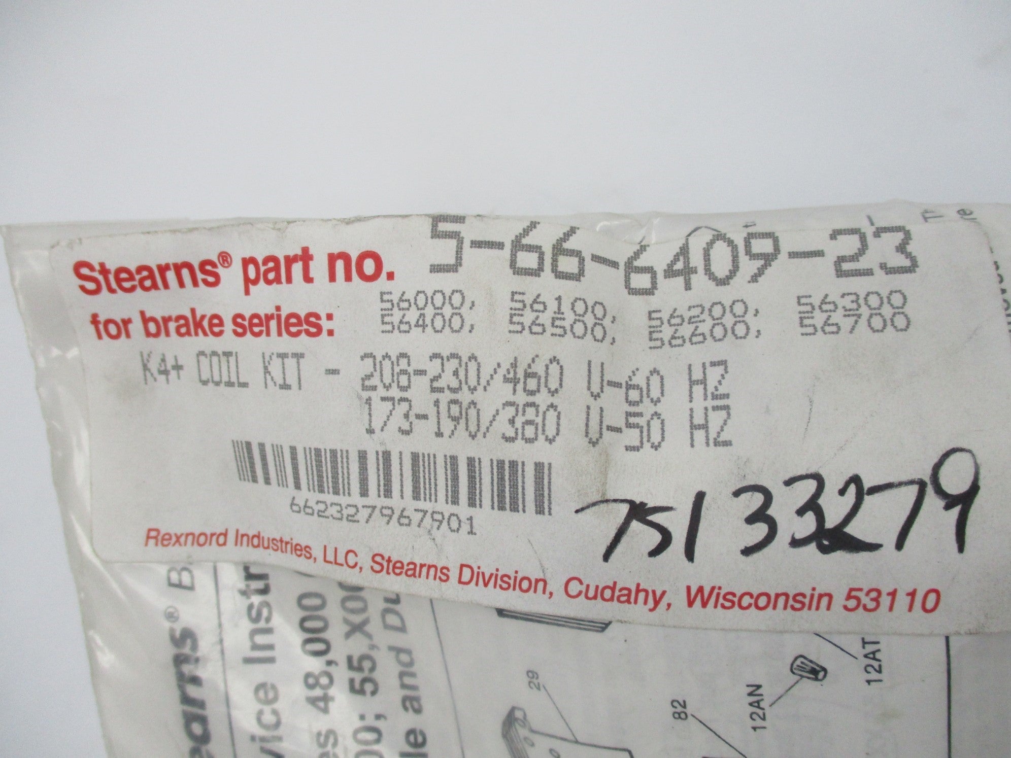 STEARNS 5-66-6409-23 460V NSMP