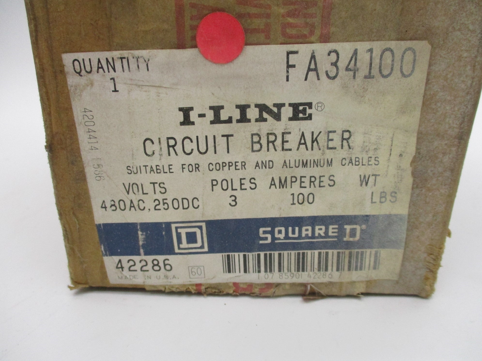 SQUARE D FA34100 SER. 2 480VAC 100A (GREY) NSMP