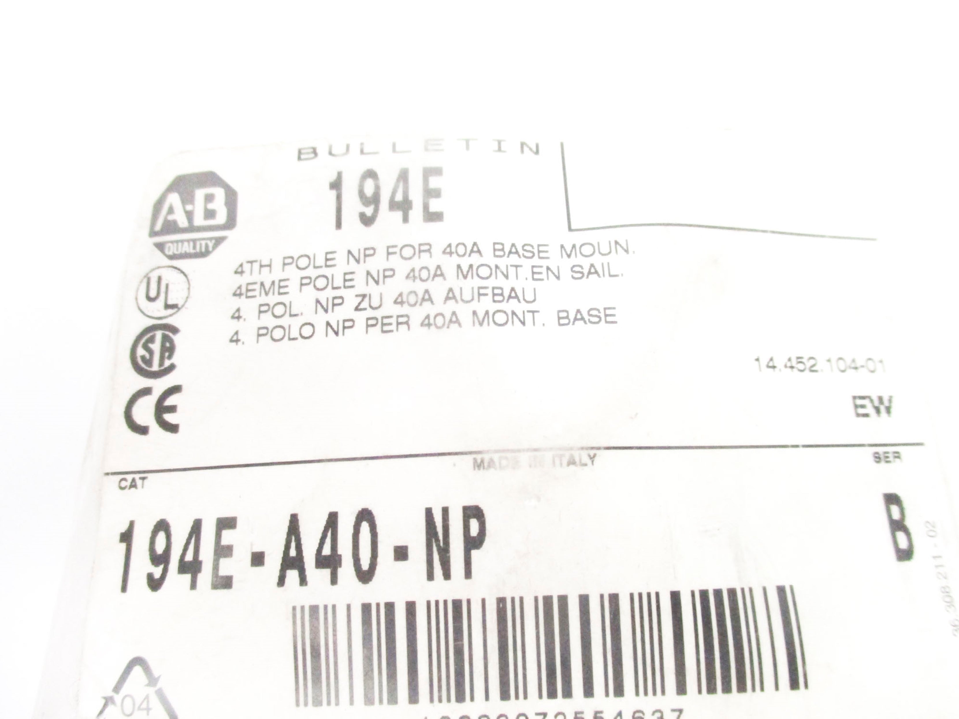 INDUSTRIAL SPARE PART 194E-A40-NP SER. B NSMP