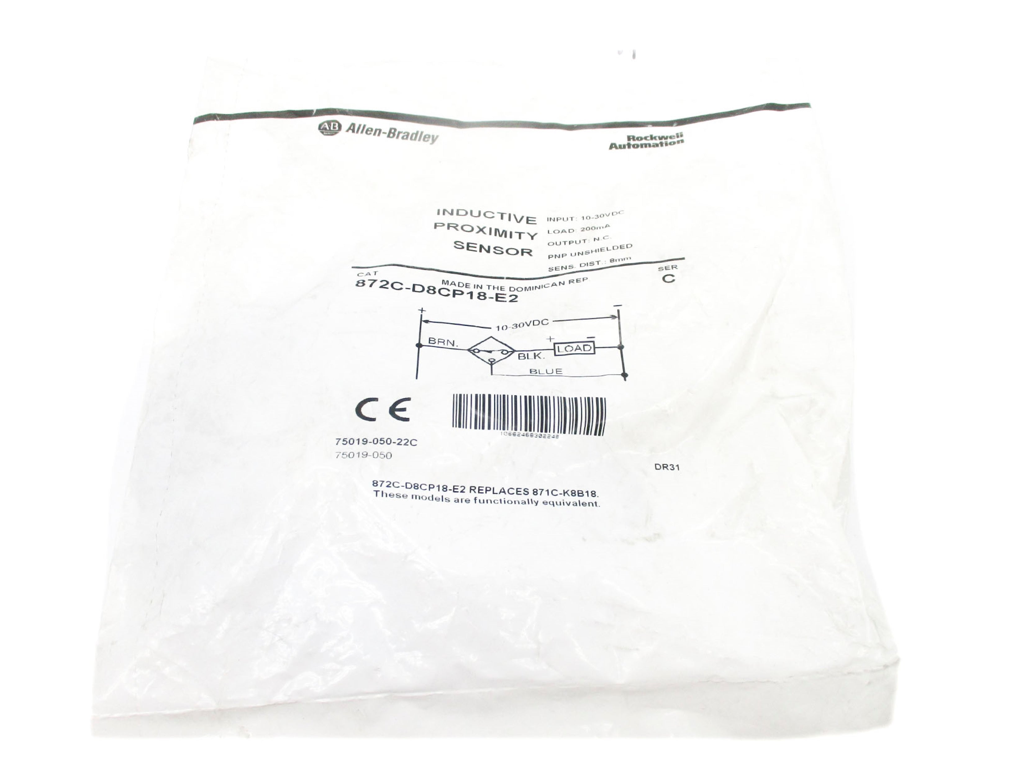 ALLEN BRADLEY 872C-D8CP18-E2 SER. C 10-30VDC NSMP