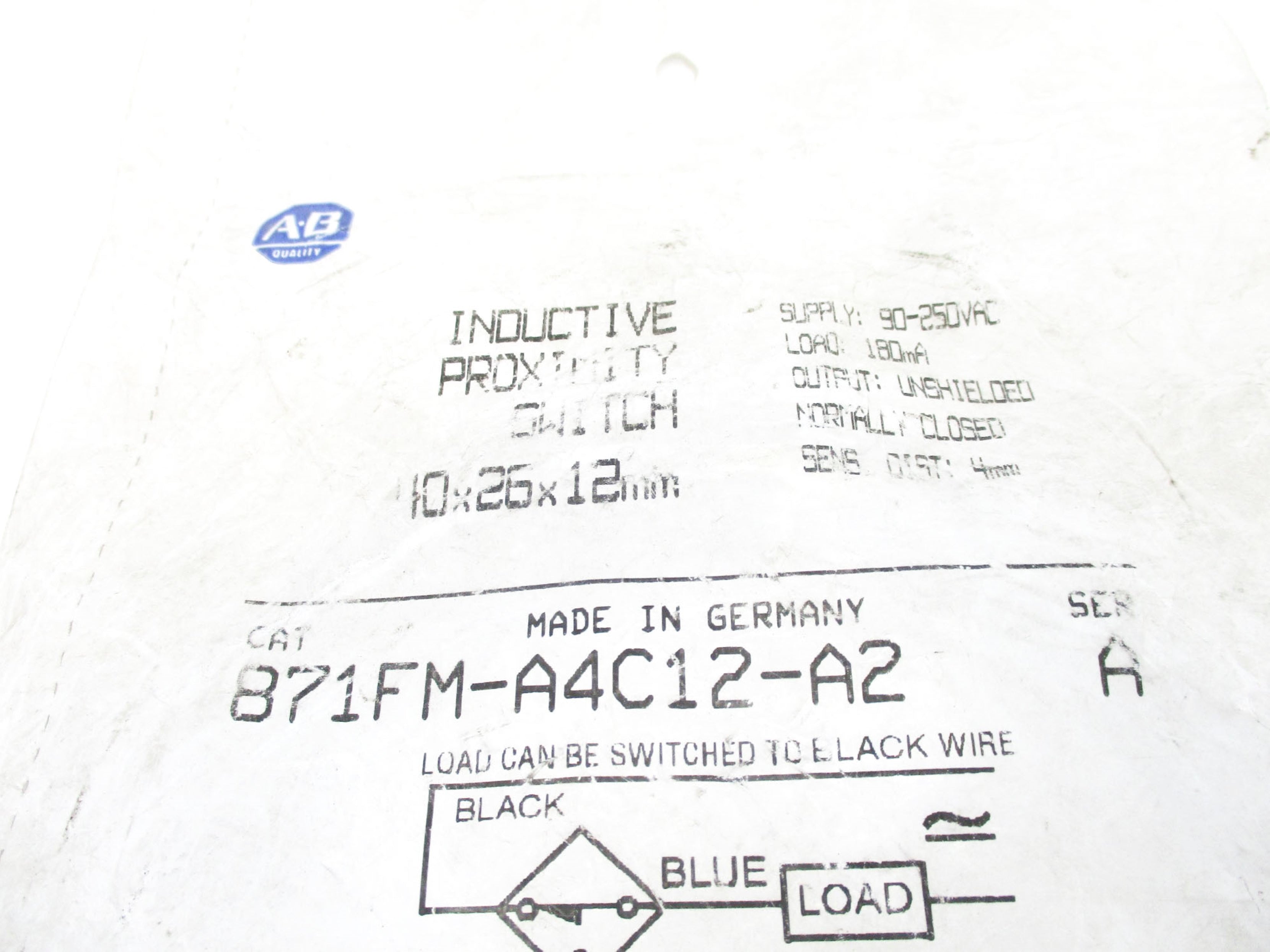 INDUSTRIAL SPARE PART 871FM-A4C12-A2 SER. A NSMP
