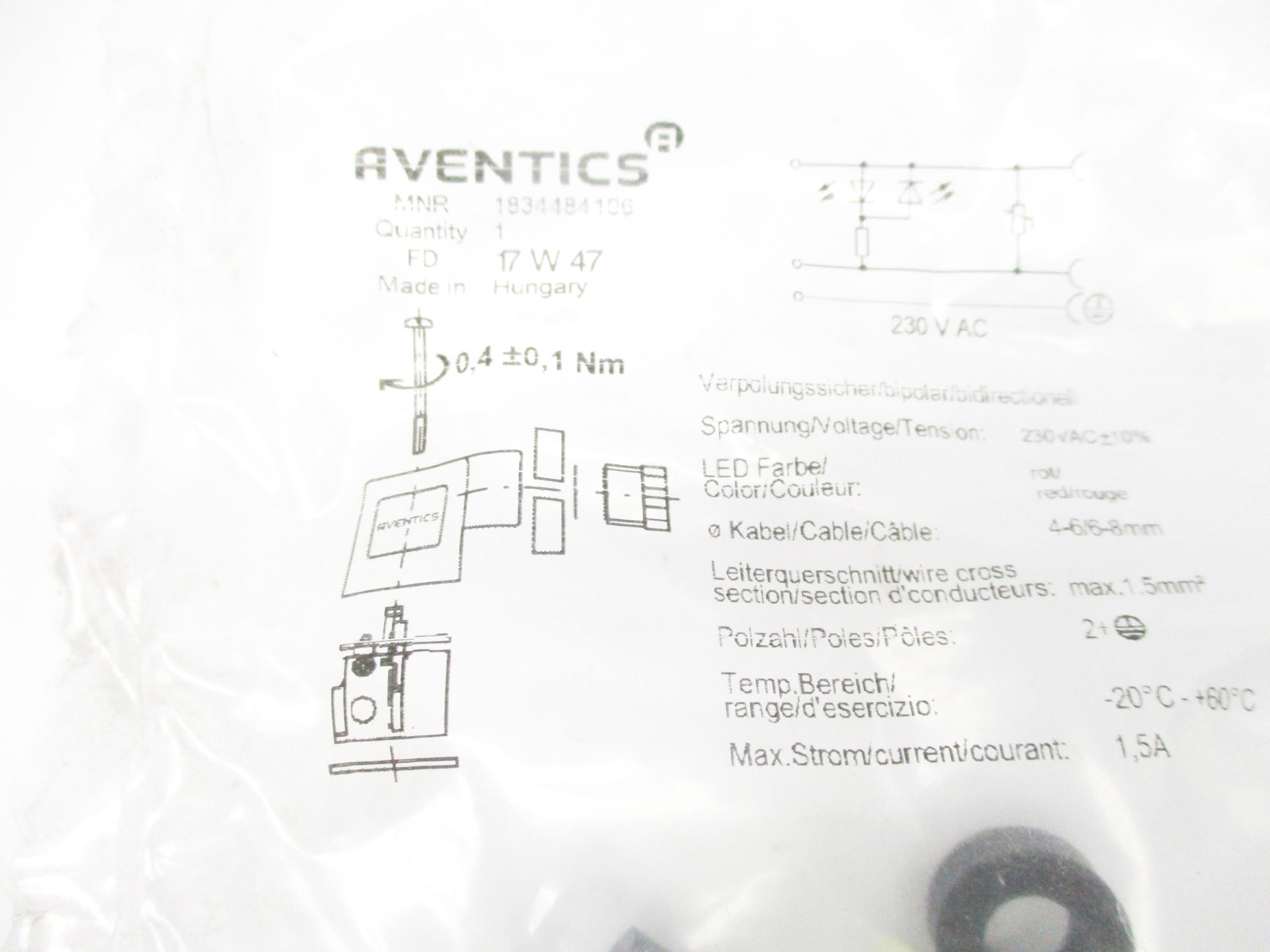 AVENTICS 1834484106 230VAC NSMP