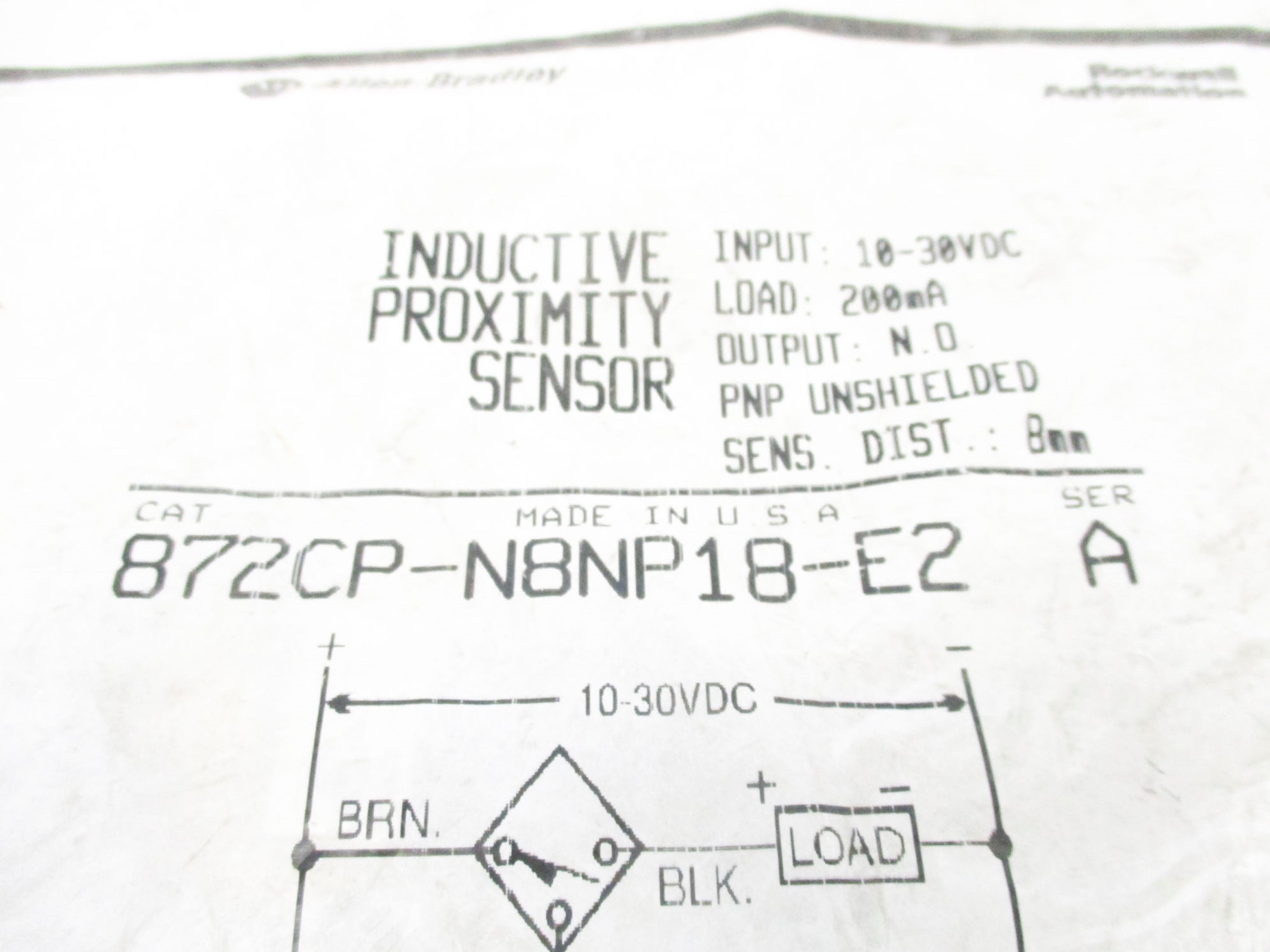 INDUSTRIAL SPARE PART 872CP-N8NP18-E2 SER. A NSMP