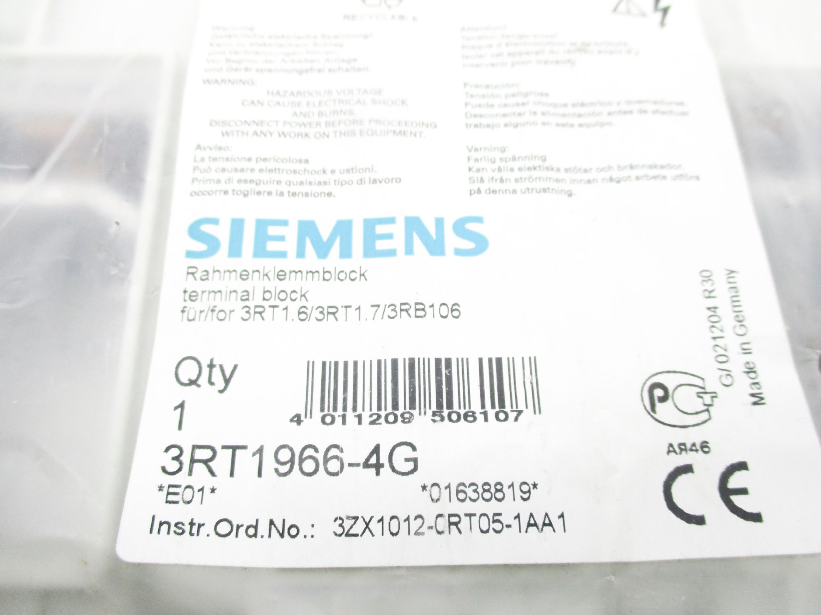 SIEMENS 3RT1966-4G (AS PICTURED) NSMP