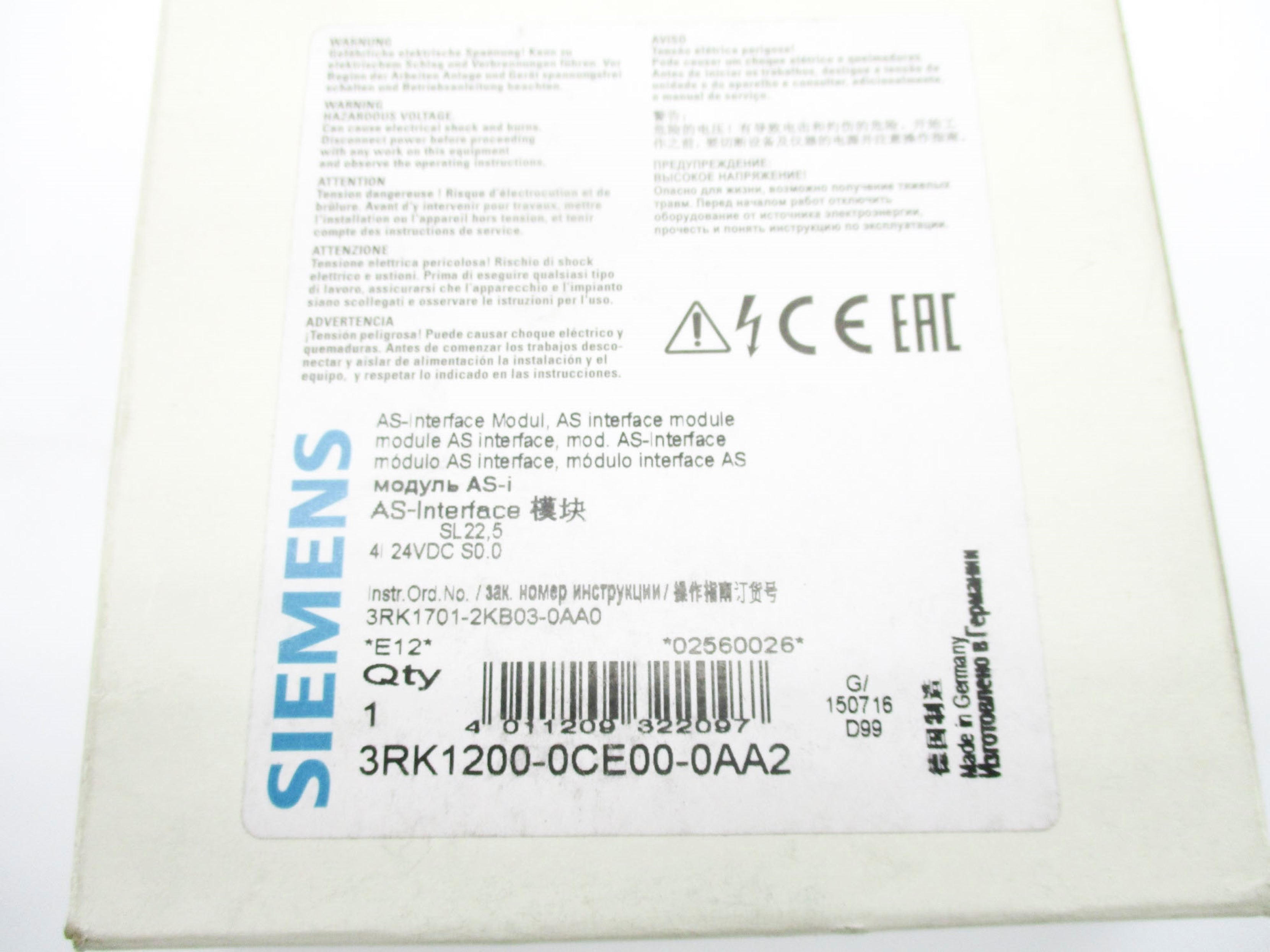 SIEMENS 3RK1200-0CE00-0AA2 NSMP