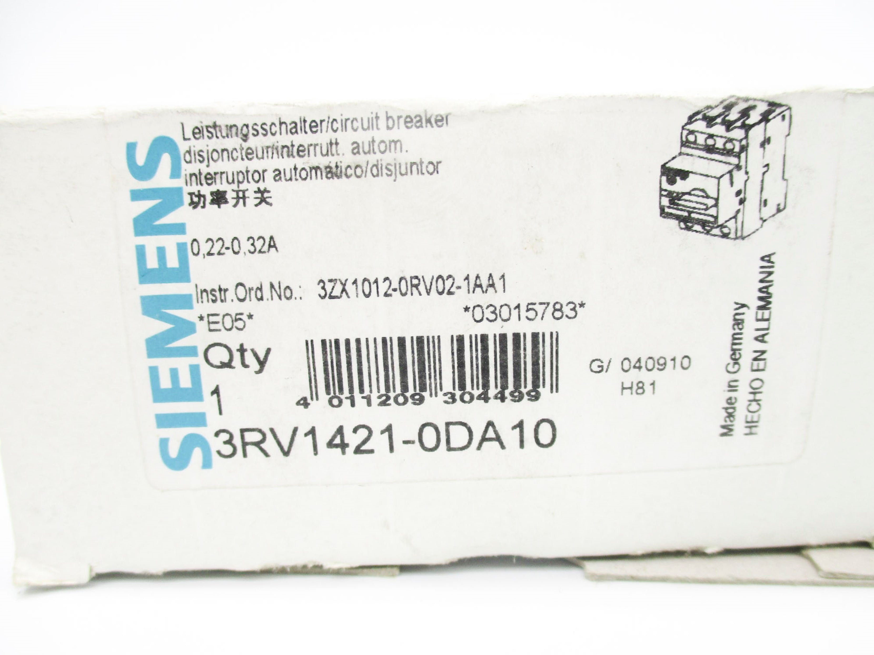 SIEMENS 3RV1421-0DA10 690V 0.22-0.32A NSMP