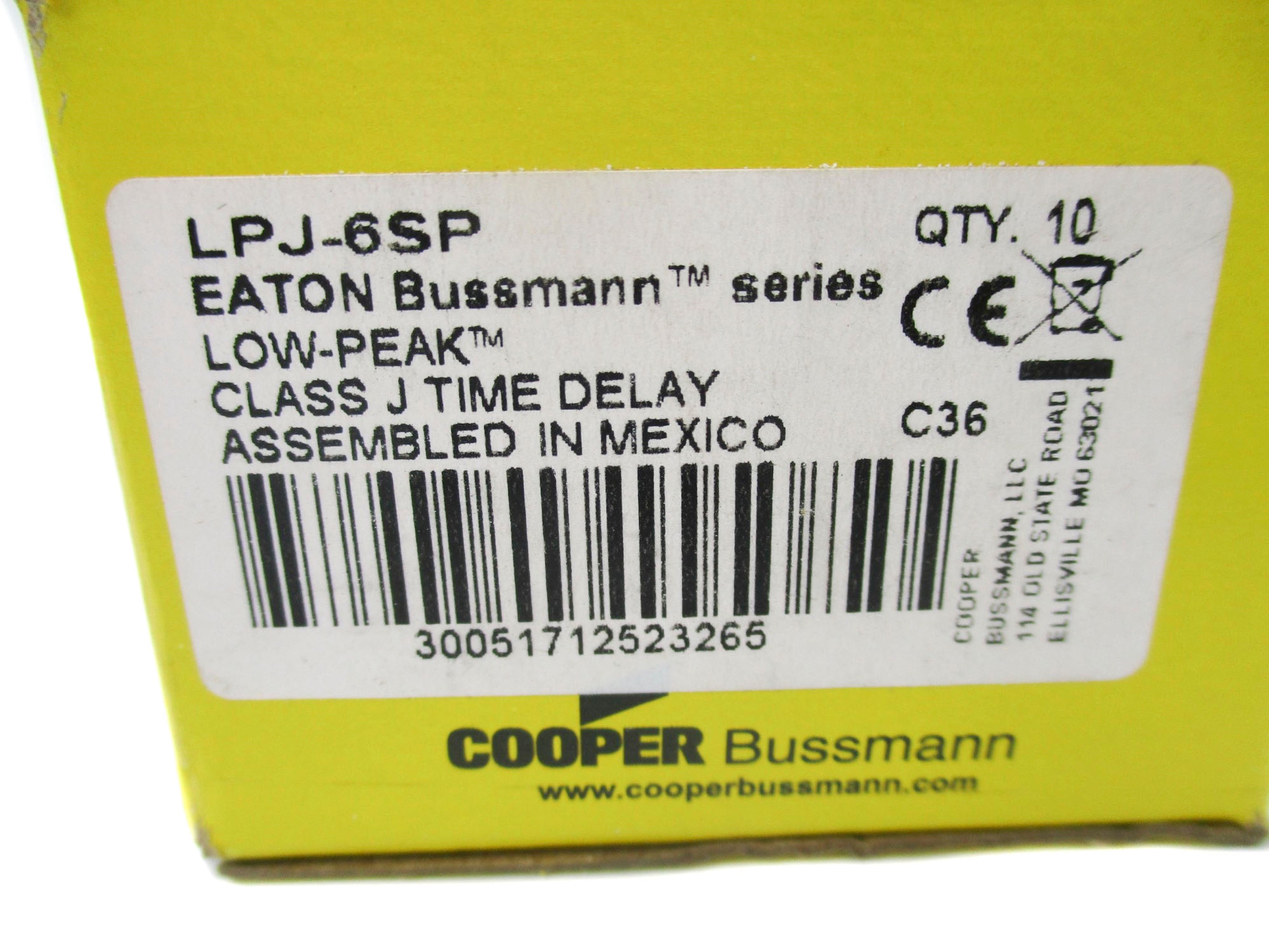 BUSSMANN LPJ-6SP 600VAC 6A (PKG OF 10) (YL/YL) NSMP