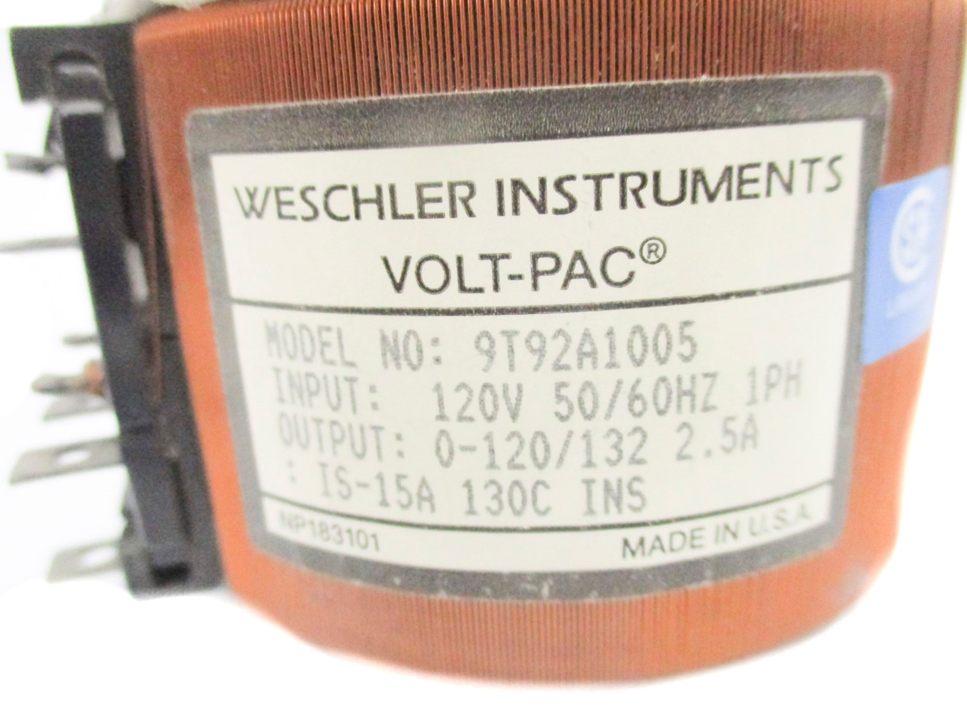 WESCHLER INSTRUMENTS 9T92A1005 UNMP
