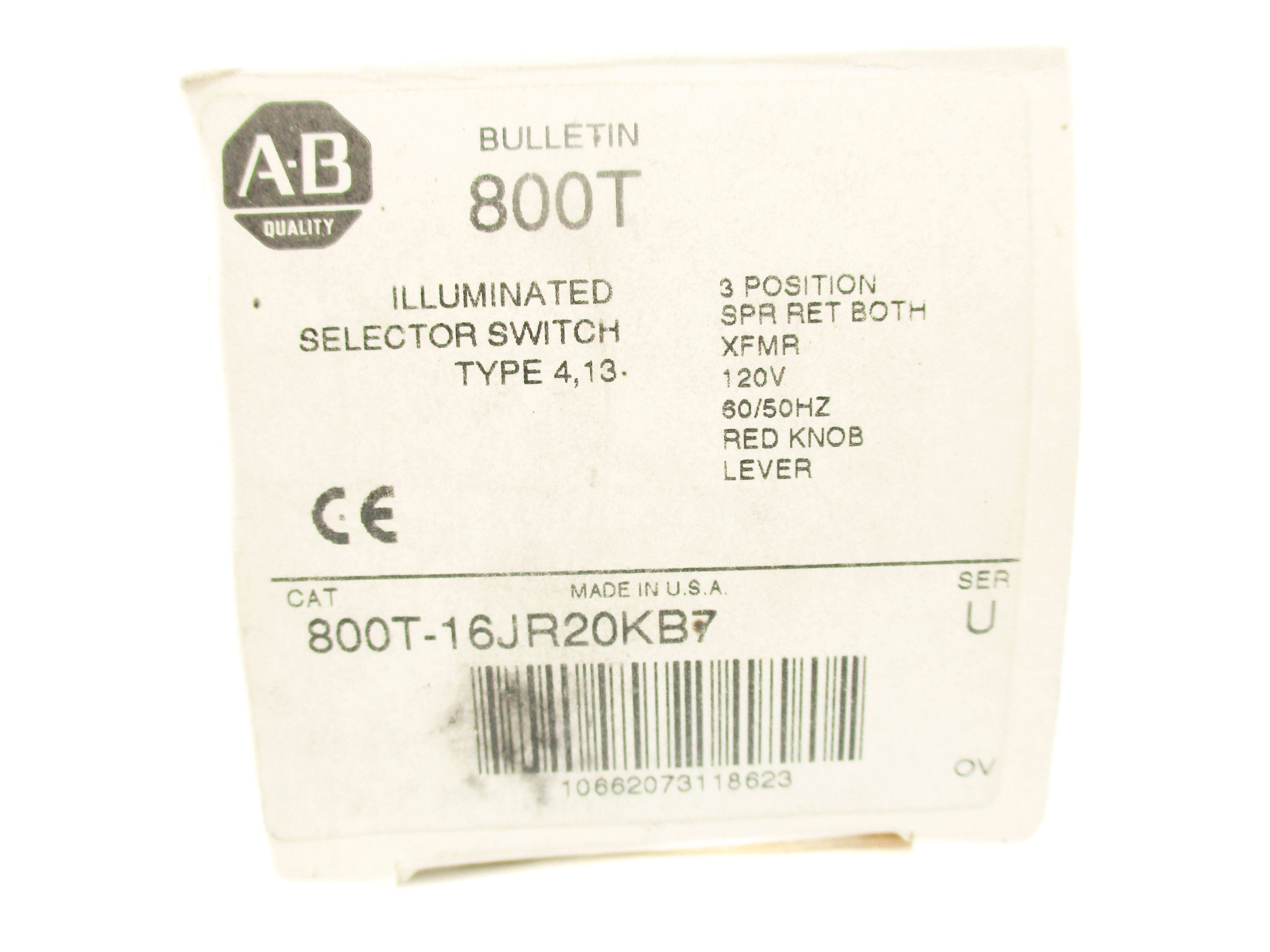 ALLEN BRADLEY 800T-16JR20KB7 SER. U (WH) NSMP