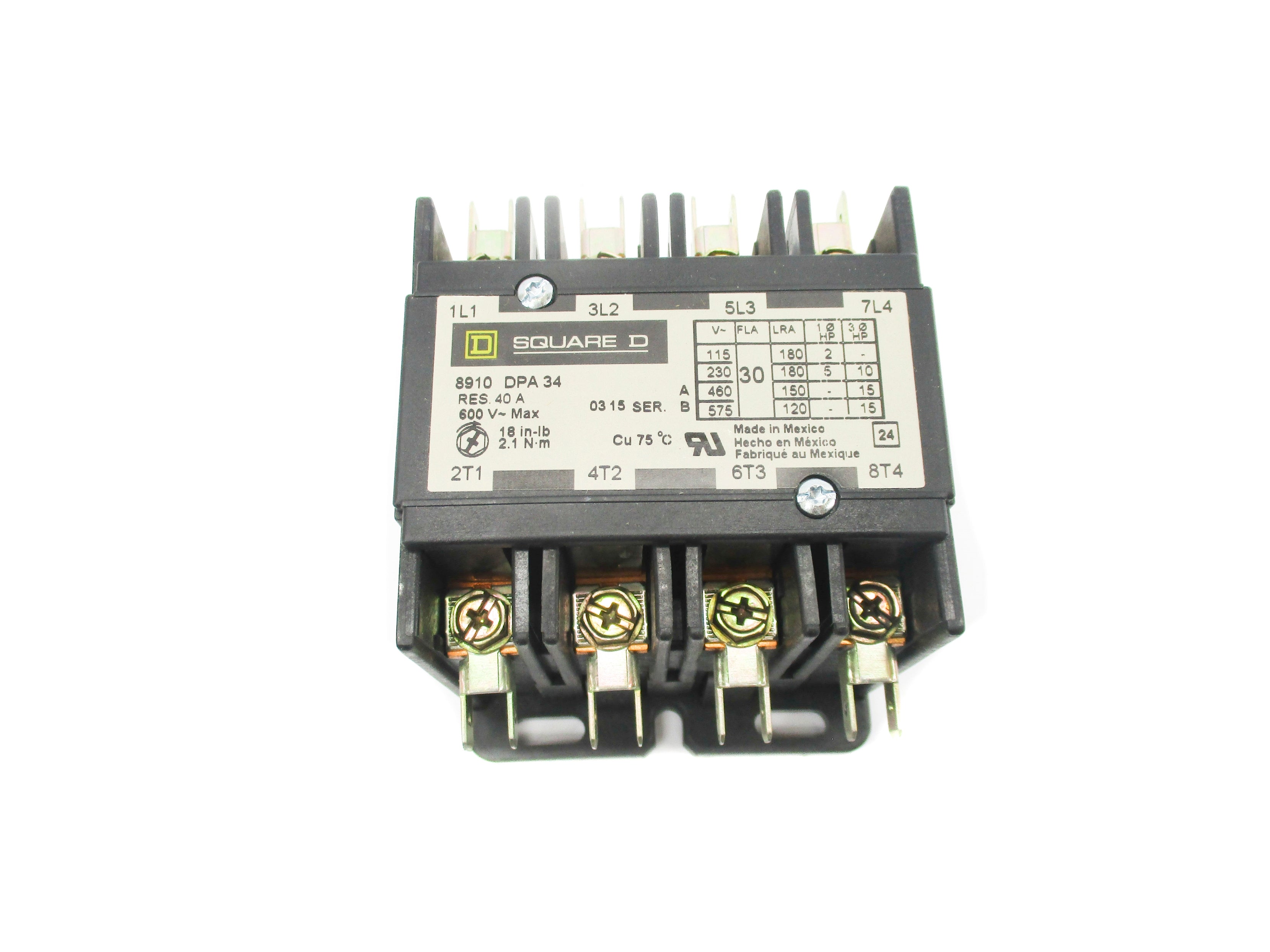 SQUARE D 8910DPA34 SER. B 110/120V 40A NSNP