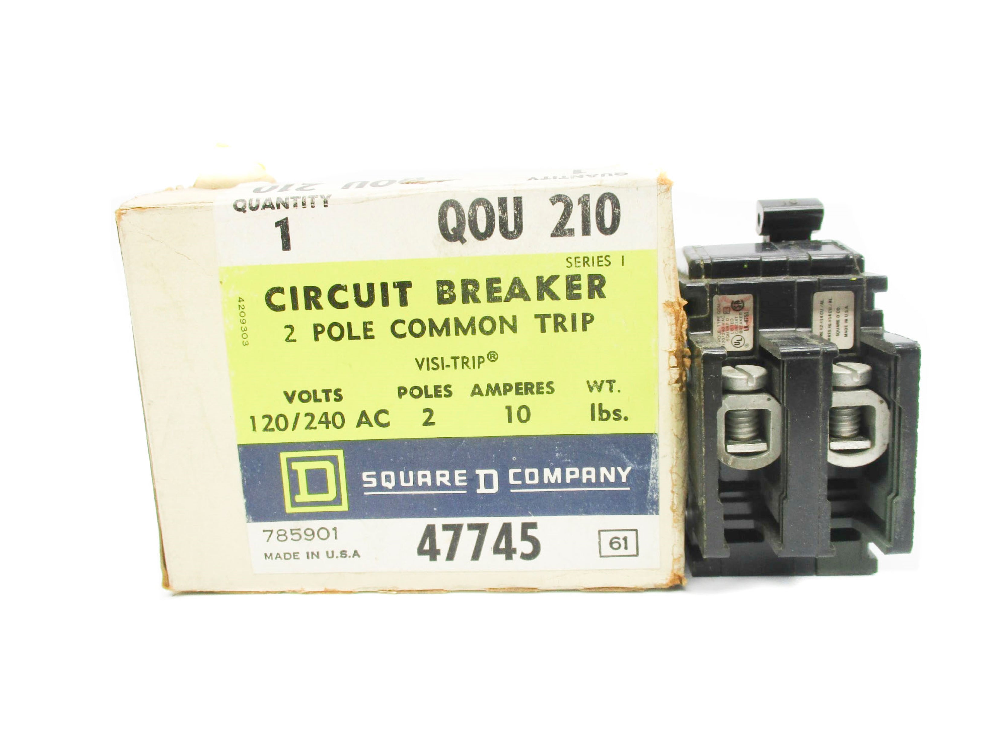 SQUARE D QOU210 SER. I 120/240VAC 10A NSMP