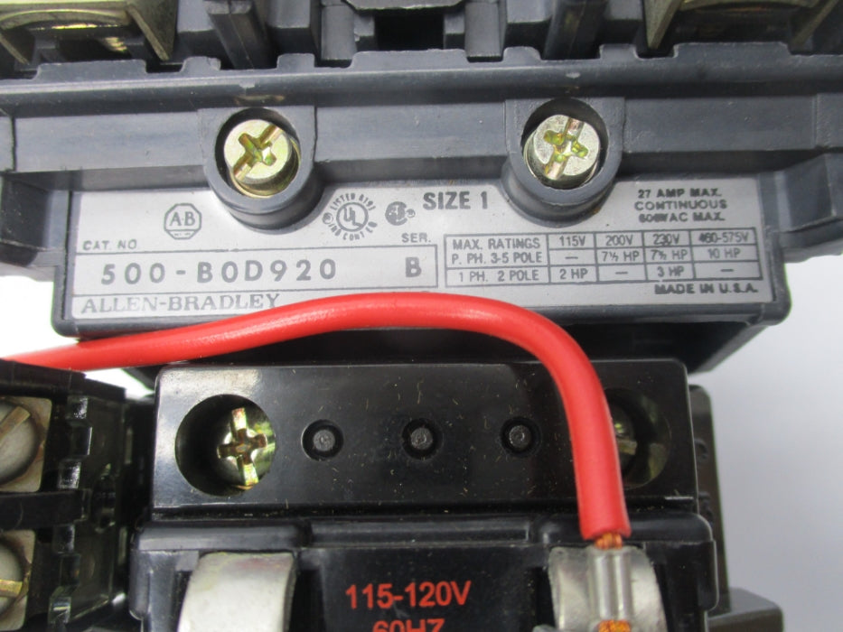 INDUSTRIAL SPARE PART 500-BOD920 SER. B 110/115-120V 27A UNMP