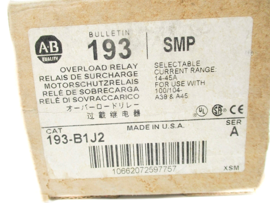 ALLEN BRADLEY 193-B1J2 SER. A 690V 14-45A (BR/WH) NSMP