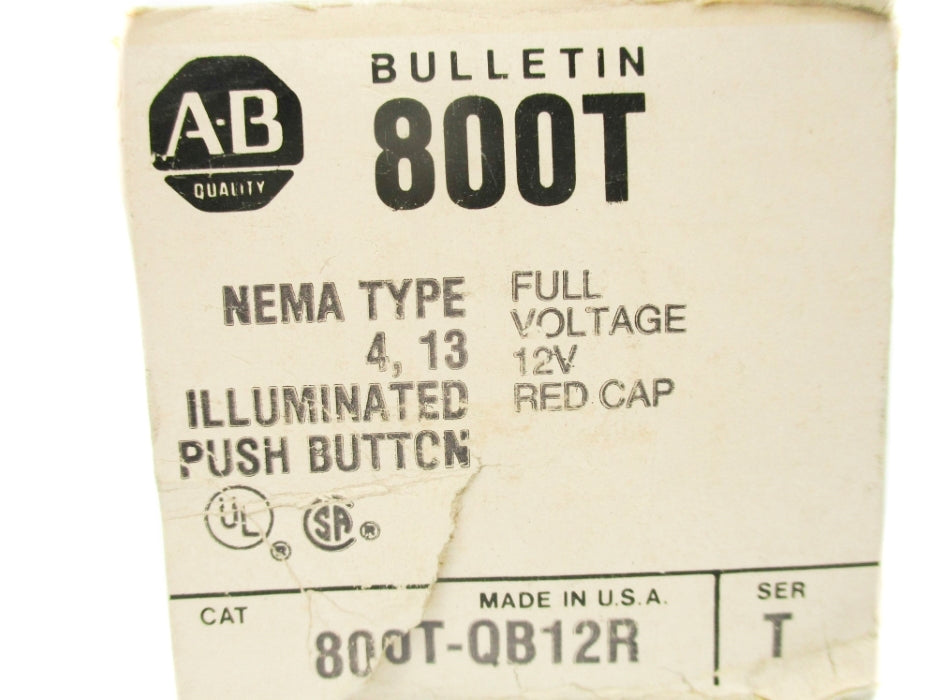 ALLEN BRADLEY 800T-QB12R SER. T (BK/YL) NSMP