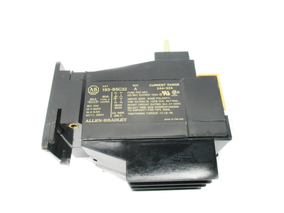 ALLEN BRADLEY 193-BSC32 SER. A 660V 24-32A (BK/YL) NSMP