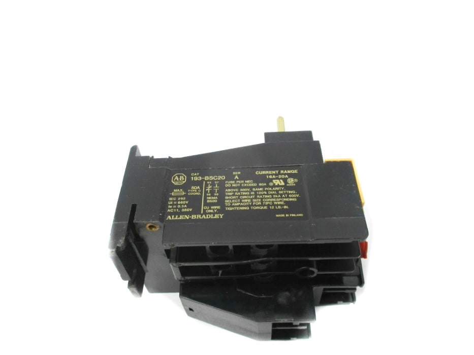 INDUSTRIAL SPARE PART 193-BSC20 SER. A 660V 16A-20A (BK/YL) NSMP