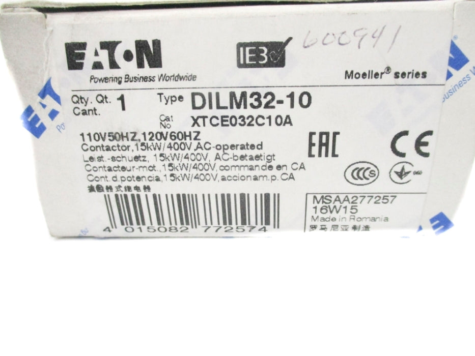 EATON XTCE032C10A DILM32-10 110/120V 45A NSMP