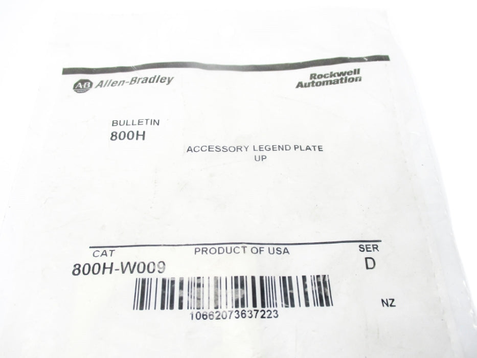 INDUSTRIAL SPARE PART 800H-W009 SER. D NSMP
