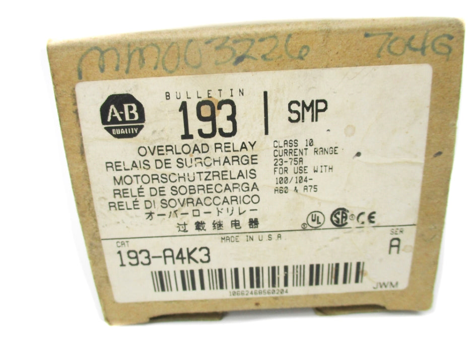 INDUSTRIAL SPARE PART 193-A4K3 SER. A 690V 23-75A (BR/WH) NSMP