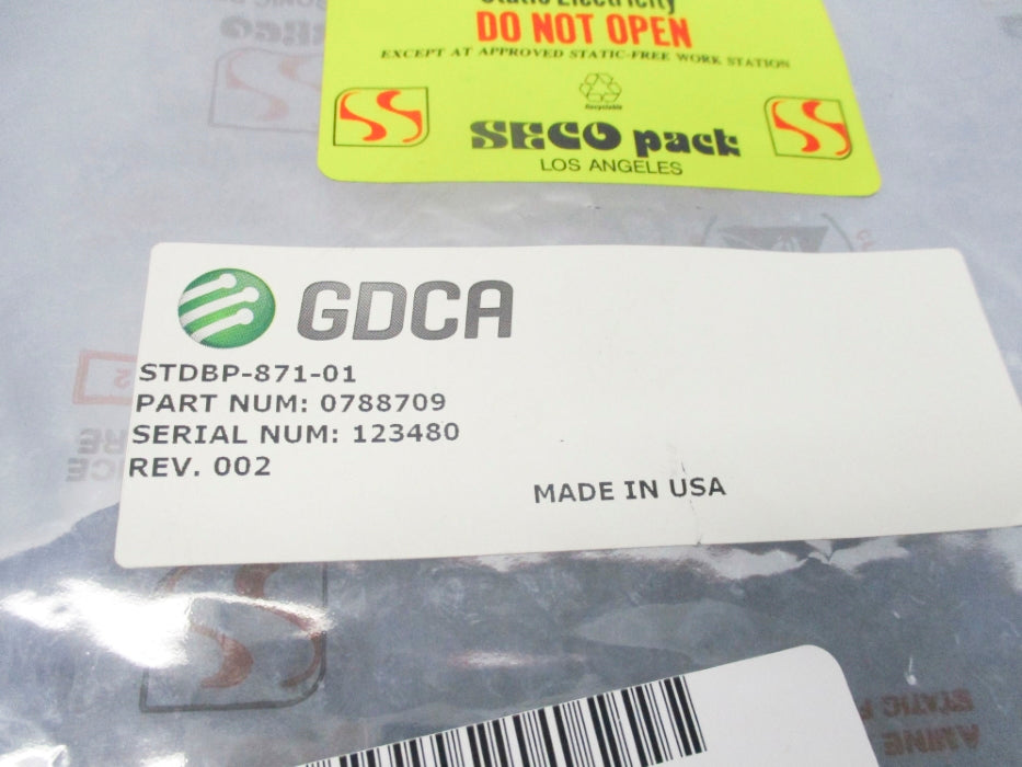 GDCA STDBP-871-01 0788709 REV. 002 NSMP