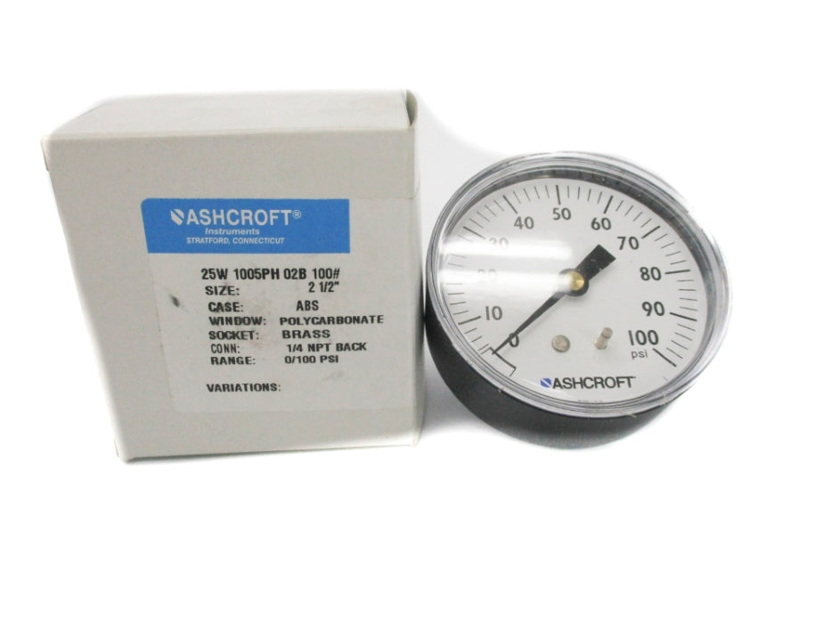 ASHCROFT 25W1005PH02B100# 0-100PSI NSMP