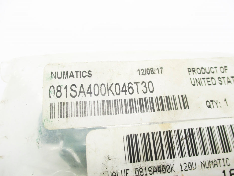NUMATICS 081SA400K046T30 100-115/100-120V 150PSI NSMP