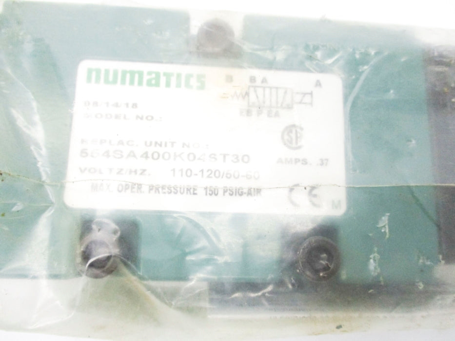 NUMATICS 554SA400K046T30 110-120V 0.37A 150PSI NSNP