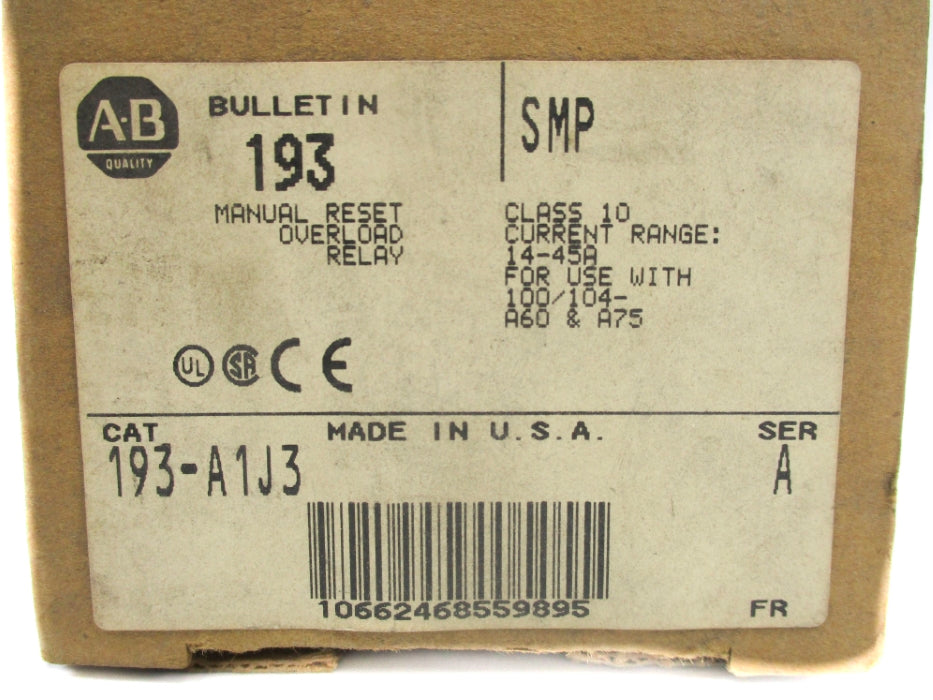 INDUSTRIAL SPARE PART 193-A1J3 SER. A 600V 14-45A (BR/WH) NSMP