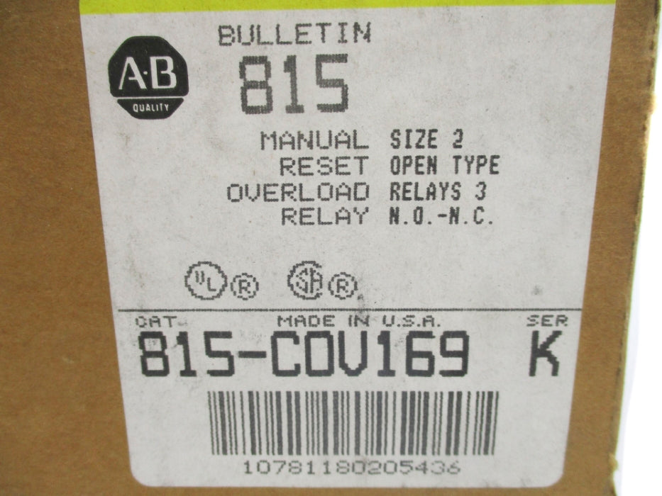 INDUSTRIAL SPARE PART 815-COV169 SER. K 600VAC (BR/YL) NSMP