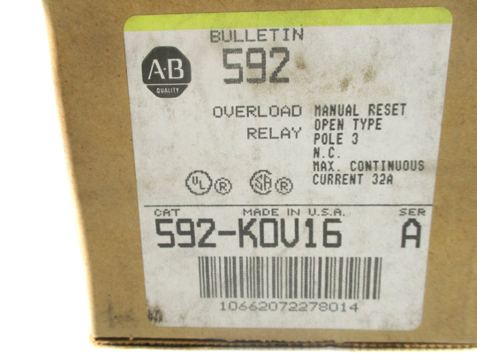 ALLEN BRADLEY 592-KOV16 SER. A 120-600V 32A (BR/YL) NSMP