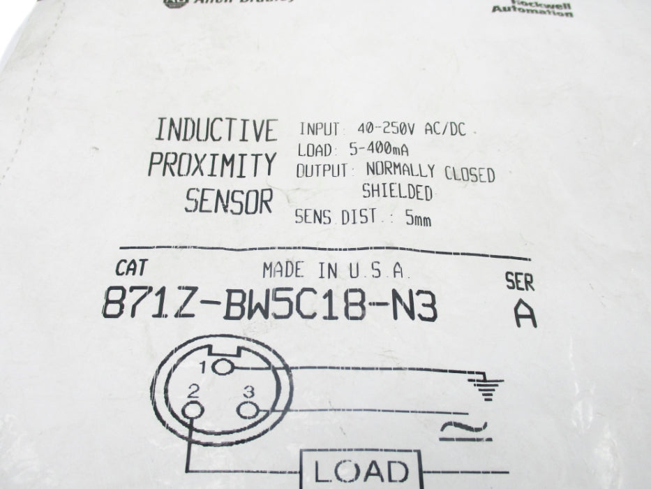 INDUSTRIAL SPARE PART 871Z-BW5C18-N3 SER. A NSMP