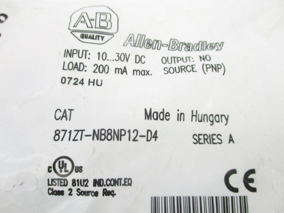INDUSTRIAL SPARE PART 871ZT-NB8NP12-D4 SER. A NSMP