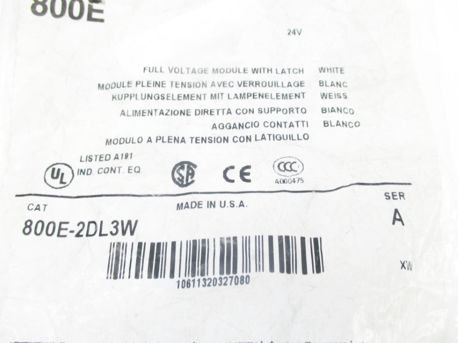INDUSTRIAL SPARE PART 800E-2DL3W SER. A NSMP