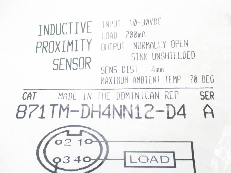 INDUSTRIAL SPARE PART 871TM-DH4NN12-D4 SER. A NSMP