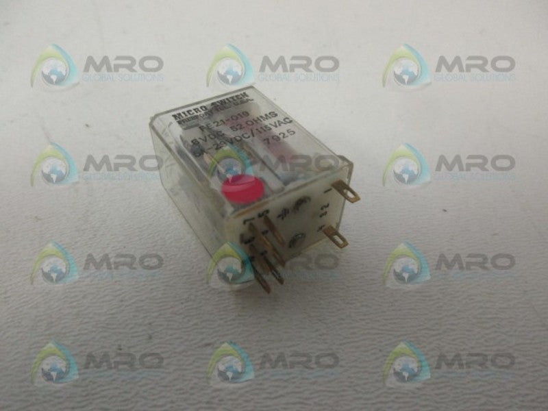 MICRO SWITCH FE21-019 RELAY 6VDC 52OHMS  NSMP