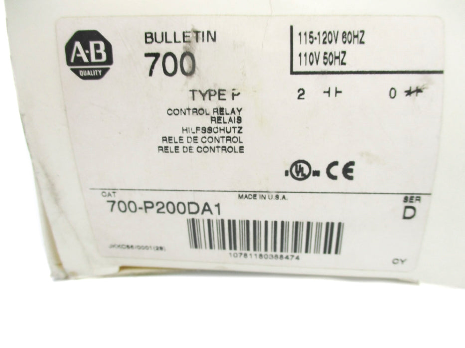INDUSTRIAL SPARE PART 700-P200DA1 SER. D 110/120V 10A (WH) NSMP