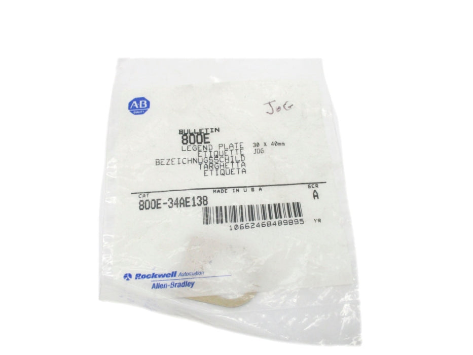 INDUSTRIAL SPARE PART 800E-34AE138 SER. A NSMP