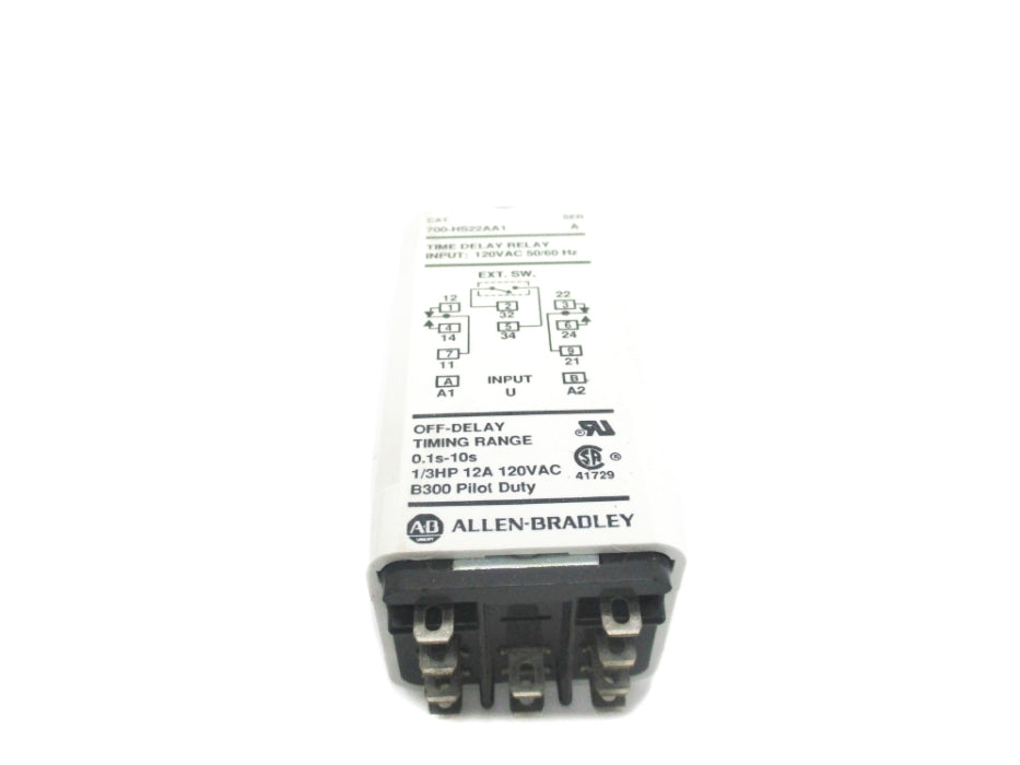 INDUSTRIAL SPARE PART 700-HS22AA1 SER. A 120VAC 12A 0.1S-10S (BK/YL) NSMP