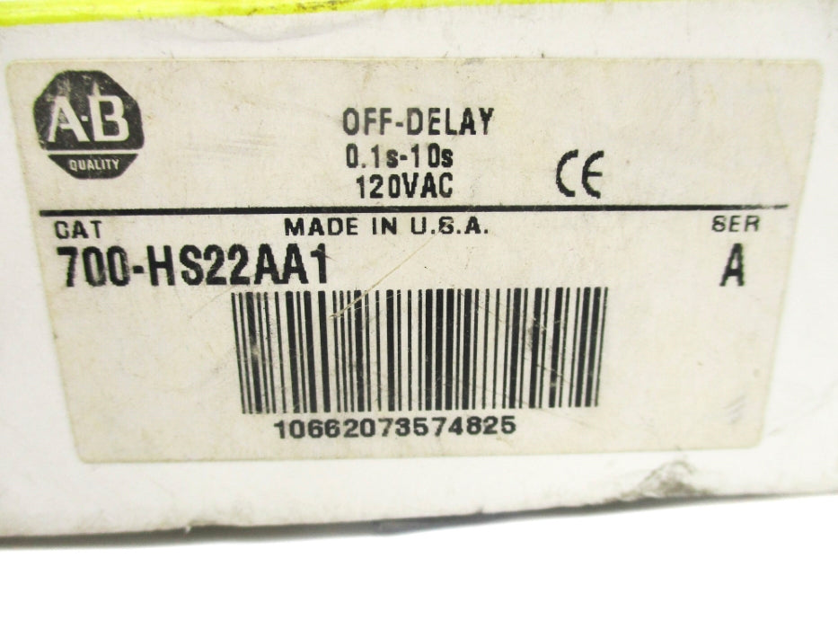INDUSTRIAL SPARE PART 700-HS22AA1 SER. A 120VAC 12A 0.1S-10S (BK/YL) NSMP