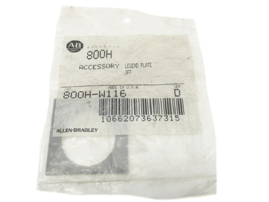 INDUSTRIAL SPARE PART 800H-W116 SER. D NSMP