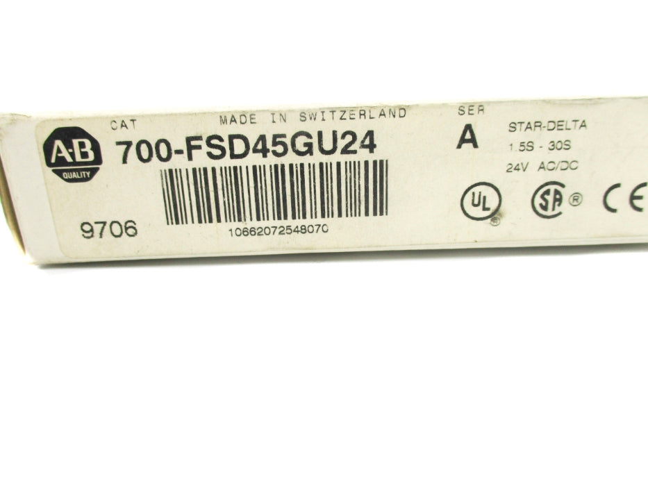 INDUSTRIAL SPARE PART 700-FSD45GU24 SER. A 24VAC/DC 3A 1.5S-30S (WH) NSMP