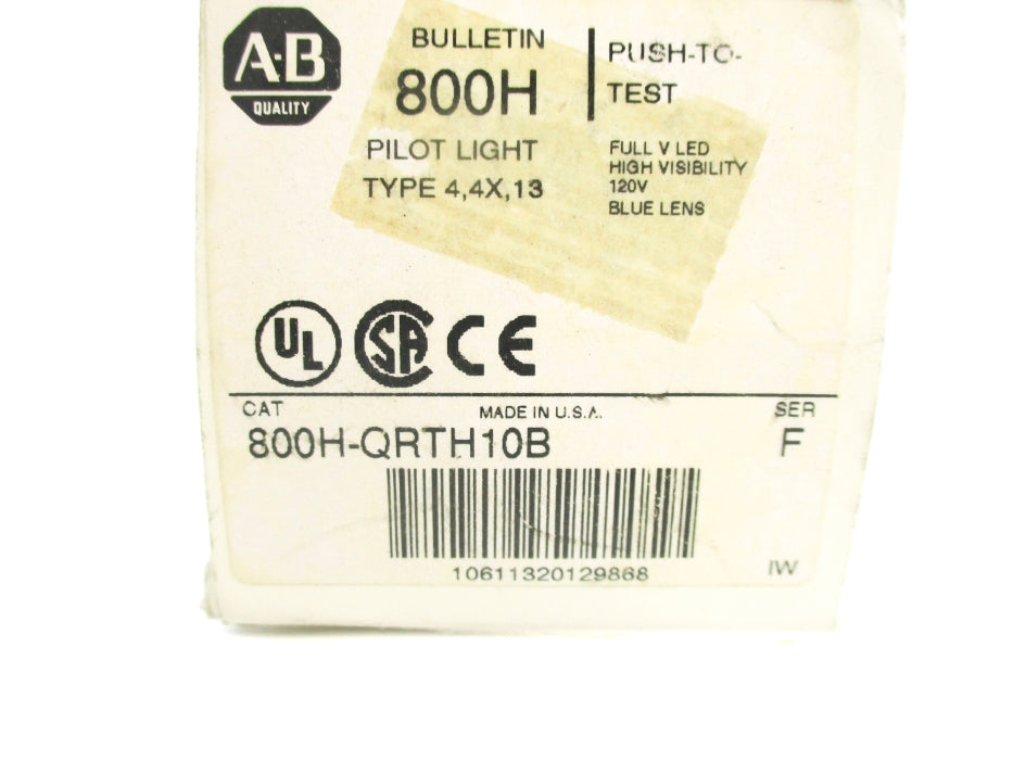 ALLEN BRADLEY 800H-QRTH10B SER. F (WH) NSMP