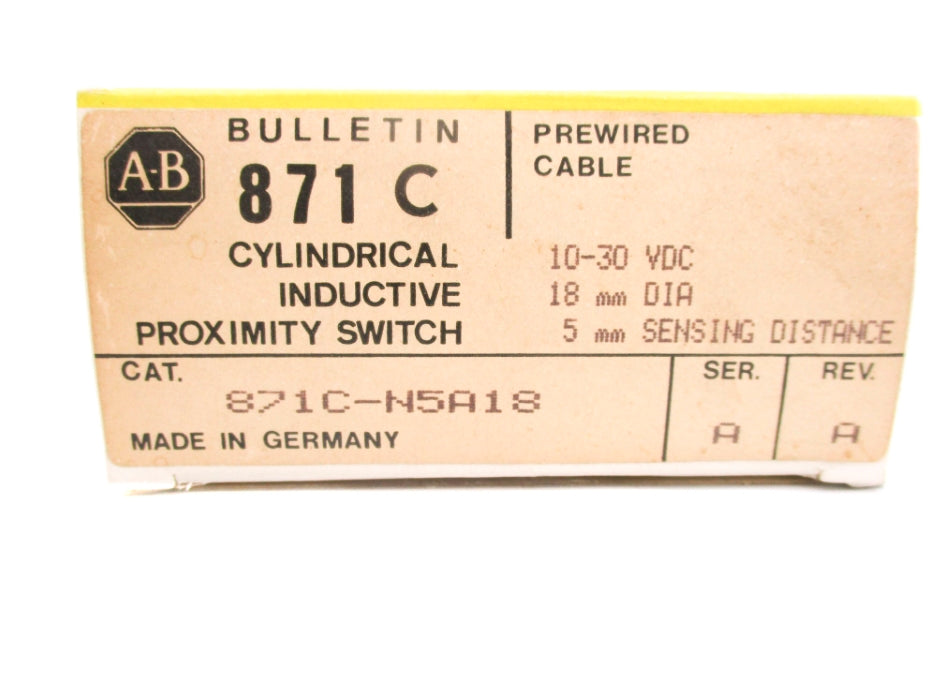 INDUSTRIAL SPARE PART 871C-N5A18 SER. A (BK/YL) NSMP
