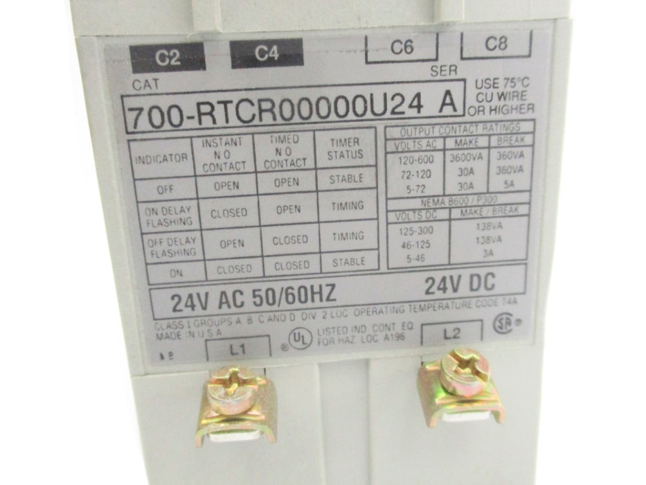 INDUSTRIAL SPARE PART 700-RTCR00000U24 SER. A 24VAC/DC 30A (BR/WH) NSMP