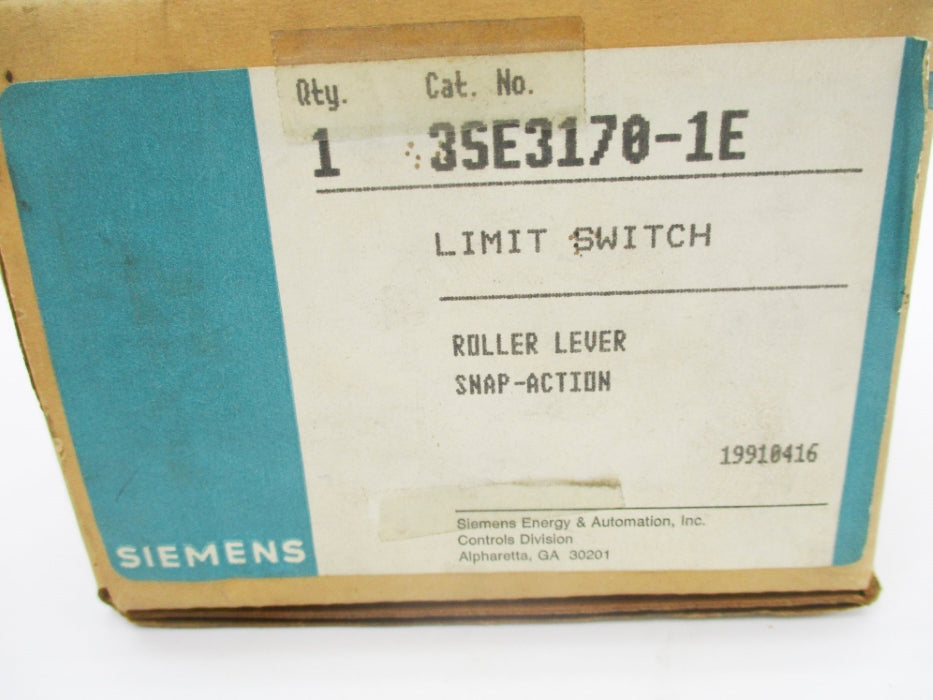 SIEMENS 3SE3170-1E 600VAC 10A NSMP