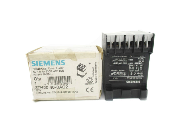 SIEMENS 3TH2040-0AC2 24VAC 4A NSMP