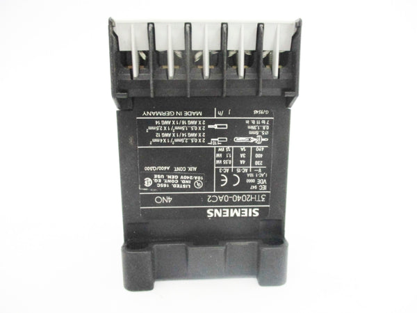 SIEMENS 3TH2040-0AC2 24VAC 4A NSMP