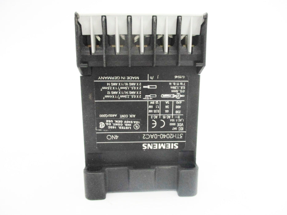 SIEMENS 3TH2040-0AC2 24VAC 4A NSMP