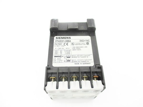 SIEMENS 3TH2031-0BB4 24VDC 10A NSMP