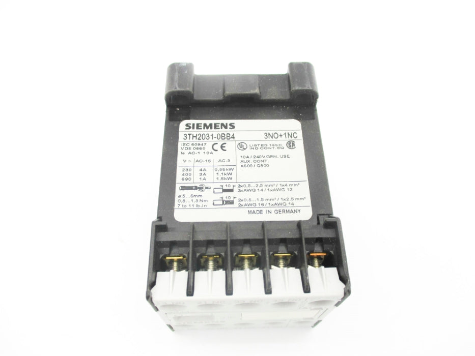 SIEMENS 3TH2031-0BB4 24VDC 10A NSMP